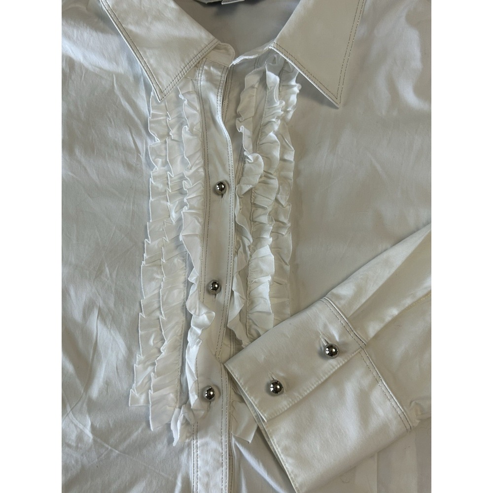 Pendleton Classic White Bottom Down Pleated & Ruf… - image 8